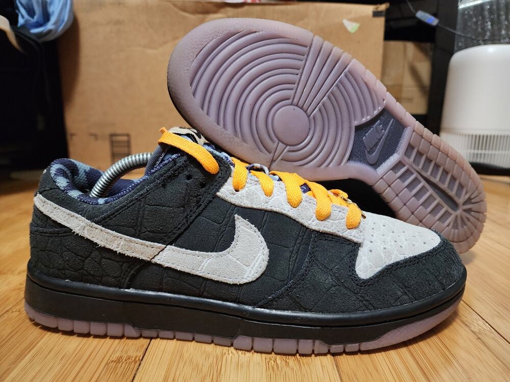 Nike By You Dunk Low Black Gray FJ2253-901 Men's Size 6.5 Shoes Sneakers Animal